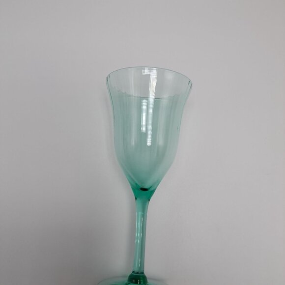 Vaseline Uranium Green Depression Glass Optic Panel Stemware Cocktail Glass - Picture 15 of 16